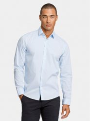 Lindbergh Koszula 30-203172 Błękitny Slim Fit. Niebieskie koszule Lindbergh, m, bez wzorów, z bawełny, bez kołnierzyka, bez ramiączek. Za 129.99 zł.