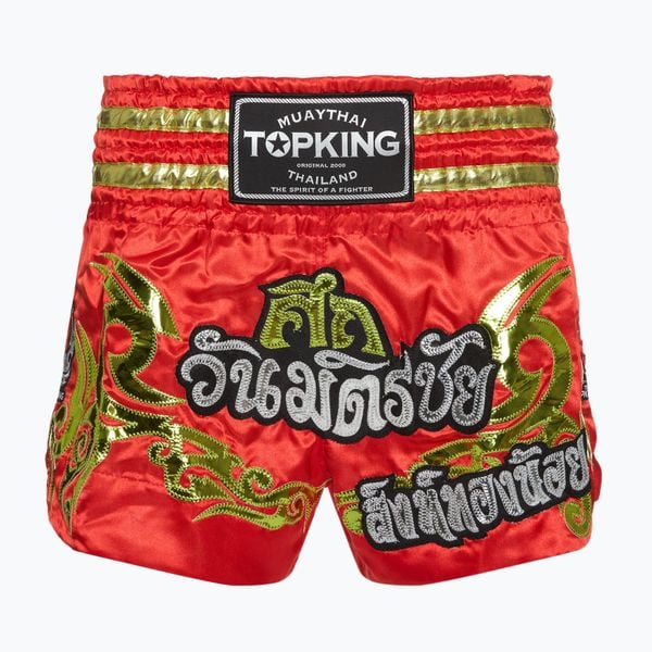 Spodenki treningowe Top King Kickboxing. Czerwone krótkie spodenki sportowe TOP KING, l, bez wzorów, z materiału. Za 239.99 zł.