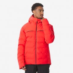 Kurtka narciarska i snowboardowa męska Quechua Warm 500. Czerwone bielizna termoaktywna WED'ZE, na zimę, l, bez wzorów, z materiału, bez ramiączek, narciarskie. Za 499.99 zł.
