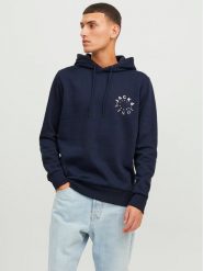 Jack&Jones Bluza Warrior 12242543 Granatowy Regular Fit. Niebieskie bluzy Jack&Jones, m, bez wzorów, z bawełny, bez kaptura. Za 79.99 zł.