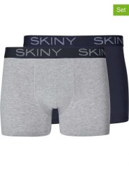Skiny Bokserki (2 pary) w kolorze granatowo-szarym rozmiar: XXL. Niebieskie bokserki Skiny, xxl, bez wzorów. Za 61.46 zł.