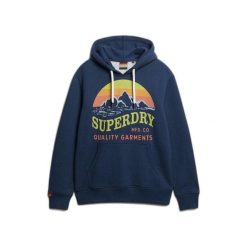 Bluza z kapturem Superdry Cl Great. Niebieskie bluzy Superdry, m, bez wzorów, z kapturem. W wyprzedaży za 218.00 zł.