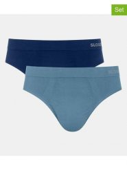 Sloggi Slipy (2 pary) "Go Smooth" w kolorze niebieskim i granatowym rozmiar: XXL. Niebieskie slipki Sloggi, xxl, bez wzorów. Za 52.79 zł.