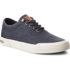Tenisówki TOMMY HILFIGER - Heritage Washed Canvas Lace Up FM0FM01656 Midnight 403. Niebieskie trampki Tommy Hilfiger, m, bez wzorów, bez zapięcia. W wyprzedaży za 229.00 zł.