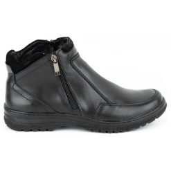 KOMODO Buty męskie sztyblety 816 Czarne. Czarne botki sznurowane bez wzorów, z wełny, bez obcasa, bez zapięcia. Za 453.66 zł.