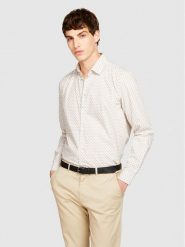 Sisley Koszula 5PFRSQ02D Beżowy Regular Fit. Brązowe koszule Sisley, m, bez wzorów, z bawełny, bez kołnierzyka, bez ramiączek. Za 199.99 zł.