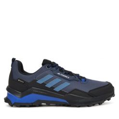 Trekkingi adidas. Niebieskie buty trekkingowe Adidas, bez wzorów, z gore-texu, bez zapięcia. Za 599.99 zł.