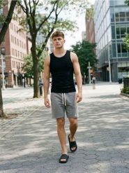 Szorty slim - szary. Szare krótkie spodenki sportowe Sinsay, l, bez wzorów. W wyprzedaży za 15.99 zł.