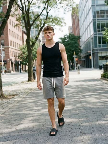 Szorty slim - szary. Szare krótkie spodenki sportowe Sinsay, l, bez wzorów. W wyprzedaży za 15.99 zł.