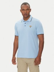 Aeronautica Militare Polo 251PO1308P82 Błękitny Regular Fit. Niebieskie koszulki polo Aeronautica Militare, m, bez wzorów, z bawełny, bez kołnierzyka, bez ramiączek. Za 249.99 zł.