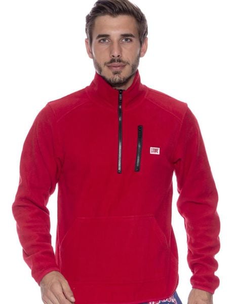 Męska kurtka Leone 1947 Apparel Micro Polar, ze stójką i zamkiem do połowy. Czerwone kurtki LEONE 1947 APPAREL, l, z aplikacjami, z polaru, bez kaptura. Za 63.11 zł.