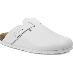 Klapki DR. BRINKMANN - 603010 D Biały. Białe klapki Dr. Brinkmann, ze skóry. W wyprzedaży za 189.00 zł.