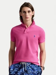 Polo Ralph Lauren Polo 710536856447 Różowy Slim Fit. Czerwone koszulki polo Polo Ralph Lauren, m, bez wzorów, z bawełny, bez kołnierzyka, bez ramiączek. Za 369.99 zł.