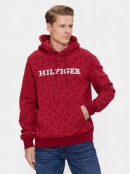 Tommy Hilfiger Bluza Aop Monogram MW0MW32703 Czerwony Regular Fit. Czerwone bluzy Tommy Hilfiger, m, bez wzorów, z bawełny, bez kaptura. Za 399.99 zł.