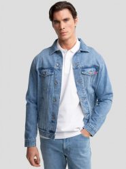 Kurtka męska jeansowa jasnoniebieska Charlie 134. Niebieskie kurtki BIG STAR, l, bez wzorów, z bawełny, bez kaptura. Za 399.99 zł.