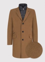 PAKO LORENTE – Męski płaszcz z wełną w kolorze kamelowym. Płaszcze Pako Lorente, na zimę, m, bez wzorów, z poliesteru, klasyczne, bez kaptura. Za 499.99 zł.