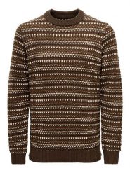 ONLY & SONS Sweter w kolorze brązowym rozmiar: S. Brązowe swetry nierozpinane Only & Sons, s, bez wzorów, bez kołnierzyka, bez ramiączek. Za 70.08 zł.