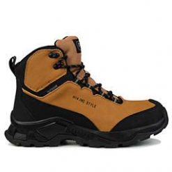 Buty męskie sportowe trekkingowe do chodzenia DK HIKER CAMEL. Brązowe trekkingi DK, bez wzorów, bez zapięcia. W wyprzedaży za 189.00 zł.