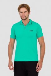 EA7 Zielona koszulka polo. Zielone koszulki polo EA7 Emporio Armani, l, bez wzorów, bez kołnierzyka, bez ramiączek. W wyprzedaży za 309.99 zł.