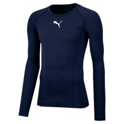 Koszulka męska Puma LIGA Baselayer LS. Fioletowe t-shirty sportowe Puma, bez wzorów, bez ramiączek, do piłki nożnej. Za 142.00 zł.