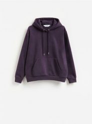 Bluza z kapturem - ciemnofioletowy. Fioletowe bluzy z kapturem Reserved, l, bez wzorów, z bawełny, z kapturem. Za 129.99 zł.