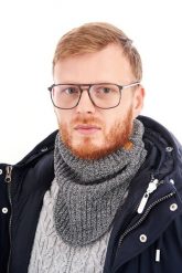 Męski komin zimowy Brødrene k1 j. szary 9911. Szare szaliki bez wzorów. Za 26.95 zł.