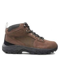Trekkingi Columbia. Brązowe botki sznurowane Columbia, bez wzorów, bez obcasa, bez zapięcia. Za 399.99 zł.
