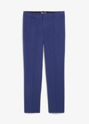 Spodnie garniturowe z materiału ze stretchem, regular fit. Niebieskie eleganckie spodnie bonprix, m. Za 149.99 zł.