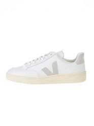 Veja Skórzane sneakersy "V 12" w kolorze biało-szarym rozmiar: 42. Białe buty sportowe casual Veja, bez wzorów, bez zapięcia. Za 483.17 zł.