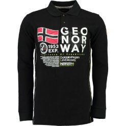 Koszulka polo "Kasado" w kolorze czarnym. Koszulki polo marki Geographical Norway, z aplikacjami, z bawełny, polo, z długim rękawem. W wyprzedaży za 130.95 zł.