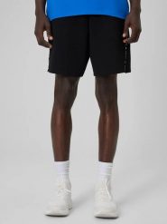 4F Szorty dresowe w kolorze czarnym rozmiar: S. Czarne krótkie spodenki sportowe 4F, s, bez wzorów, z dresówki. Za 79.03 zł.