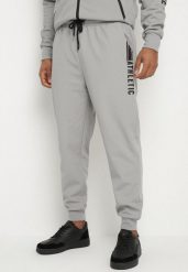 Szare Spodnie Dresowe Typu Jogger z Kieszeniami Zdobione Nadrukami Mepessa. Szare joggery i bojówki Born2be, na co dzień, l, z aplikacjami, z dresówki. W wyprzedaży za 59.49 zł.