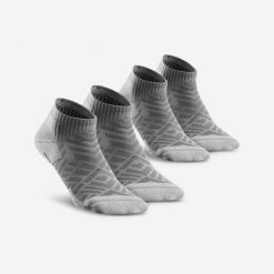Skarpety turystyczne Quechua Hike 100 krótkie x2. Szare skarpety QUECHUA, bez wzorów, z bawełny. Za 34.99 zł.