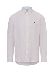 Tommy Hilfiger koszula casual z zawartością lnu Mężczyźni Regular Fit Bawełna beżowy, XXL. Brązowe koszule Tommy Hilfiger, m, bez wzorów, z bawełny, bez kołnierzyka, bez ramiączek. Za 279.95 zł.