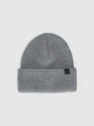 4F Czapka beanie z wełną merino uniseks - szara Uniwersalny. Szare czapki zimowe 4F, bez wzorów, z wełny. Za 99.99 zł.