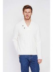 C& Jo Sweter w kolorze białym rozmiar: 46. Białe swetry nierozpinane C& Jo, bez wzorów, ze splotem, bez kołnierzyka, bez ramiączek. Za 152.99 zł.