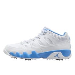 Air Jordan 9 Retro Low Golf White University Blue. Niebieskie buty do koszykówki Jordan, bez zapięcia, na golfa. Za 801.03 zł.