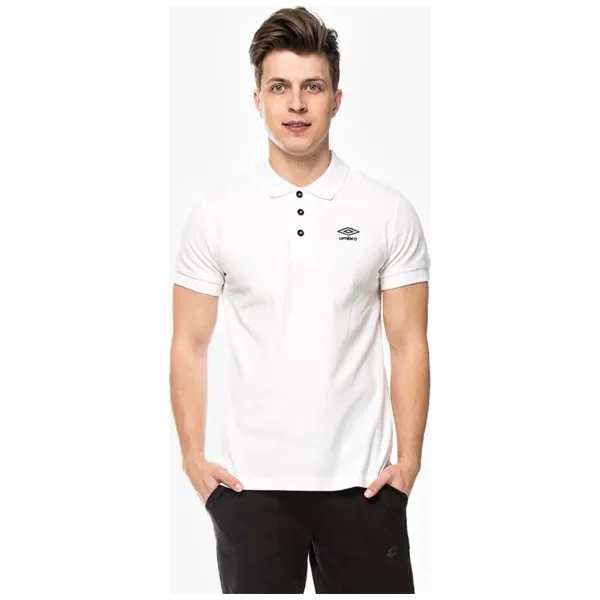 Umbro Polo Charlie M , biały, rozmiar XXL. Białe koszulki polo sportowe Umbro, m, bez wzorów, z bawełny, bez kołnierzyka, bez ramiączek. W wyprzedaży za 79.99 zł.