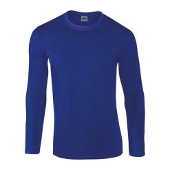 Koszulka Z Długim Rękawem Unisex Softstyle Dla Dorosłych. Niebieskie bluzki z długim rękawem GILDAN, xl, bez wzorów, bez kołnierzyka, bez ramiączek. Za 65.99 zł.