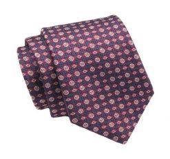 Klasyczny Krawat, Męski, Czerwono-Granatowy, Wzór Geometryczny, 7cm -Angelo di Monti. Czerwone krawaty i muchy Angelo di Monti, bez wzorów, z tkaniny. Za 45.00 zł.