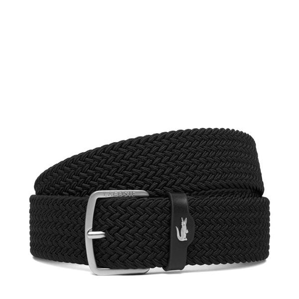 Pasek Męski Lacoste. Czarne paski LACOSTE, bez wzorów. Za 284.99 zł.