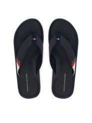 Tommy Hilfiger Japonki Padded Hilfiger Beach Sandal FM0FM06011 Granatowy. Niebieskie japonki Tommy Hilfiger, bez wzorów, ze skóry. Za 189.99 zł.