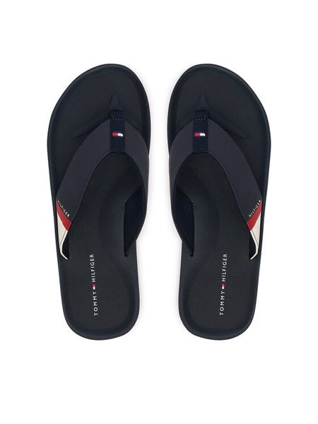 Tommy Hilfiger Japonki Padded Hilfiger Beach Sandal FM0FM06011 Granatowy. Niebieskie japonki Tommy Hilfiger, bez wzorów, ze skóry. Za 189.99 zł.