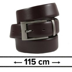 Pasek do Spodni Męski, Ciemny Brązowy 115cm, Skórzany, Elegancki, Możliwość Skrócenia -ZET. Brązowe paski Zet, bez wzorów, ze skóry, eleganckie. Za 89.00 zł.