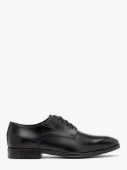 Czarne wizytowe półbuty męskie AMANO. Czarne eleganckie półbuty Ryłko, bez wzorów, ze skóry, bez obcasa, bez zapięcia. Za 429.99 zł.