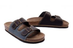 DR. BRINKMANN 600308-5 jeans/mokka, klapki profilaktyczne męskie. Brązowe klapki Dr. Brinkmann, z jeansu. Za 211.92 zł.