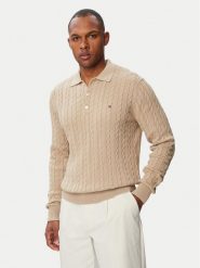 Tommy Hilfiger Sweter Classic MW0MW41955 Beżowy jasny Regular Fit. Brązowe swetry rozpinane Tommy Hilfiger, l, bez wzorów, z bawełny, bez kołnierzyka, bez ramiączek. Za 649.99 zł.