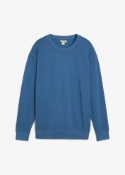 Bluza oversize z czystej bawełny organicznej. Niebieskie bluzy bonprix, m, bez wzorów, z bawełny, bez kaptura. Za 72.99 zł.