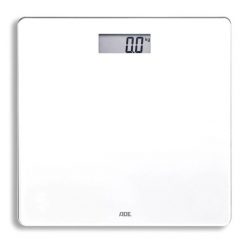 Waga łazienkowa, do 180 kg, 30 x 30 cm, biała. Białe wagi łazienkowe ADE. Za 119.90 zł.