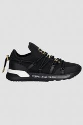 VERSACE JEANS COUTURE Czarne męskie sneakersy Fondo Dynamic Dis. Sa6, Rozmiar 41. Czarne buty sportowe casual Versace Jeans Couture, bez wzorów, z jeansu, bez zapięcia. W wyprzedaży za 469.99 zł.
